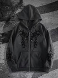 Mens Zipper Hooded Fleece Sweatshirt